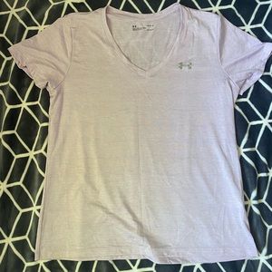 Purple Under Armour heat gear shirt size Large
